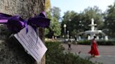 SAFE Shelter ties purple ribbons in Forsyth Park for Domestic Violence Awareness month