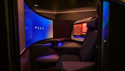 New airplane business class seat design has huge 45-inch TV screen