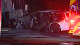Woman in serious condition, toddler unhurt in fiery crash on east side