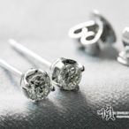 順順飾品--鑽石耳環--14K金四爪天然鑽石耳環┃主鑽0.10ct+0.10ct.F.VVS2