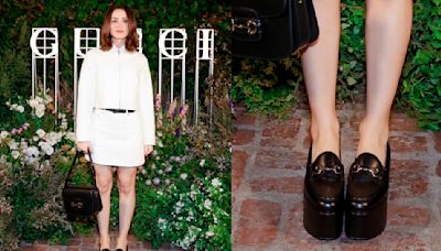 Maude Apatow Elevates Gucci Ensemble With Platform Horsebit Loafers