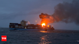 12 hours on, Indian Coast Guard ships battle fire onboard Maersk Frankfurt vessel in Arabian Sea | India News - Times of India