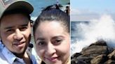 Freak wave sweeps pregnant woman taking picture with fiancé into ocean