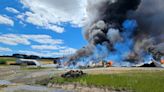 Fire at hay press in Polk County destroys facility, creates smoke cloud