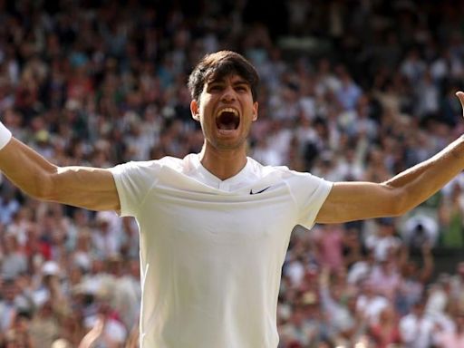 Alcaraz crushes Djokovic to retain Wimbledon title