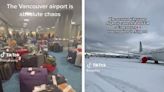 Passengers whose flights have been canceled are filming 'chaos' at Vancouver airport as they experience mass delays: 'Will I make it home for Christmas?'