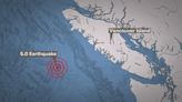 Magnitude 5 earthquake recorded off the coast of Vancouver Island