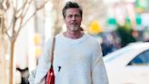 Brad Pitt Continues to Chart His Own Style Course in Tattered Sweater and Matching Sherpa Sweatpants