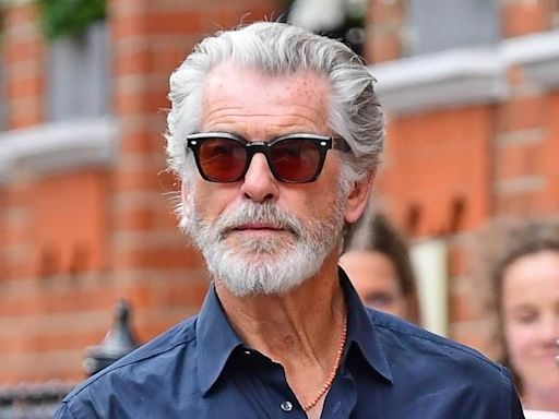 Pierce Brosnan, 71, looks every inch the silver fox