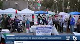 Shabbat celebration at the UCSD Gaza solidarity encampment