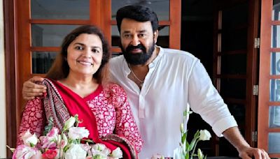 Mohanlal showers birthday love and wishes on 'dearest' wife Suchitra; celebrates with flowers, mangoes