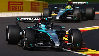 Belgian GP: George Russell just holds off Lewis Hamilton for win after strategy gamble in Mercedes one-two