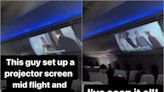 他搭飛機架投影機「強迫大家看電影」 乘客怒了
