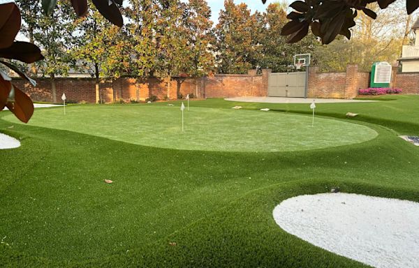 Hello friends: Jim Nantz built a new backyard hole that is an homage to Augusta National’s 13th green