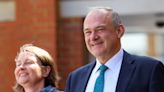 Ed Davey casts vote in general election: ‘Lovely day isn’t it?’