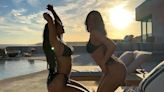 Kim Kardashian and Kylie Jenner Pose in Matching Bikinis for Sultry Poolside Photoshoot: 'My Twin'
