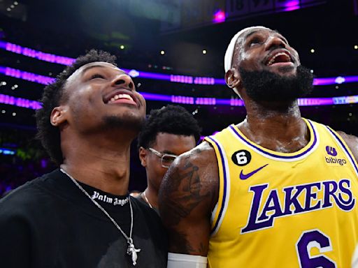 Bronny and LeBron James team up in historic first for NBA