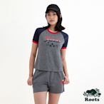 Roots 女裝- CANADA BASEBALL RINGER短袖T恤-灰色