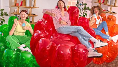 Jell-O's new inflatable furniture lets you sit on a Jell-O mold