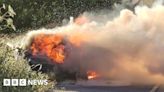 Cambridgeshire fire service shares dramatic images of car blaze