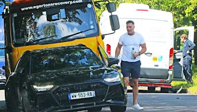 Riyad Mahrez's father-in-law crashes star's £220k Audi into white van