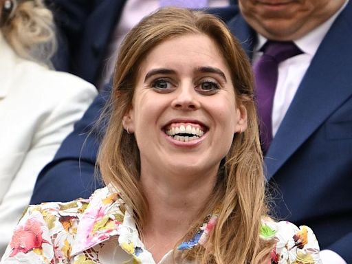 Princess Beatrice, Edoardo Mapelli Mozzi and Stephen Fry at Wimbledon