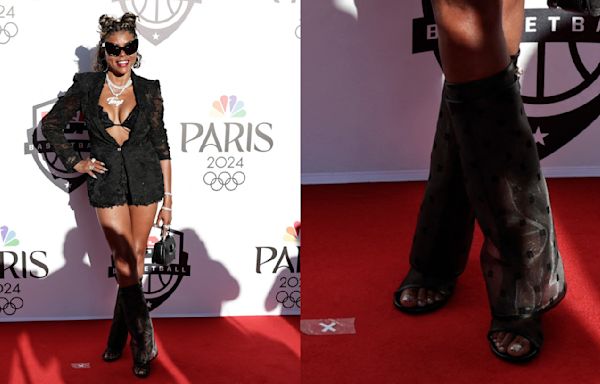 Taraji P. Henson Spotlights French Fashion in Mesh Givenchy Boots for Paris Olympics Basketball Event