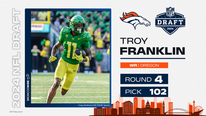 Oregon WR Troy Franklin selected by Denver Broncos with pick No. 102 in the NFL draft