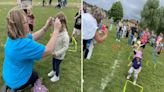 Nursery runs its first sports day on Hudson's Field - including a baby crawl race