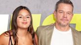 Matt Damon poses with his mini-me teen daughter Gia, 14