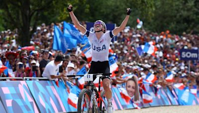 Team USA's Haley Batten takes silver medal in women's mountain biking at Paris Olympics