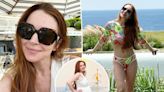 Lindsay Lohan poses in colorful swimsuit 10 months after welcoming first baby