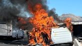 PHOTOS: Southern Utah car crash leaves truck engulfed in flames