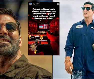 'Don't let it flop': Akshay Kumar's fans urge movie-goers to book tickets for Sarfira as film struggles with low box-office numbers