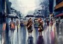 Rain Watercolor Painting at PaintingValley.com | Explore collection of ...