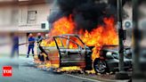 Parked Benz Catches Fire at LB Stadium | Hyderabad News - Times of India