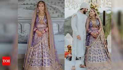 Sabyasachi Bridal Lavender Lehenga: Sabyasachi bride ditches traditional red for lavender lehenga, completes look with purple chooda | - Times of India