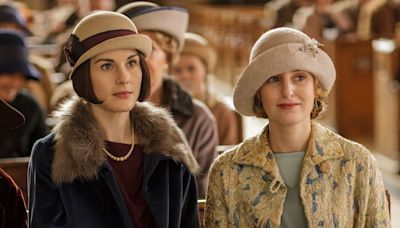 Downton Abbey stars Michelle Dockery and Laura Carmichael spotted filming in glamorous new looks for sequel