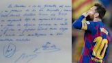 La servilleta con el primer contrato de Messi por el Barça se vende por 890.000 euros