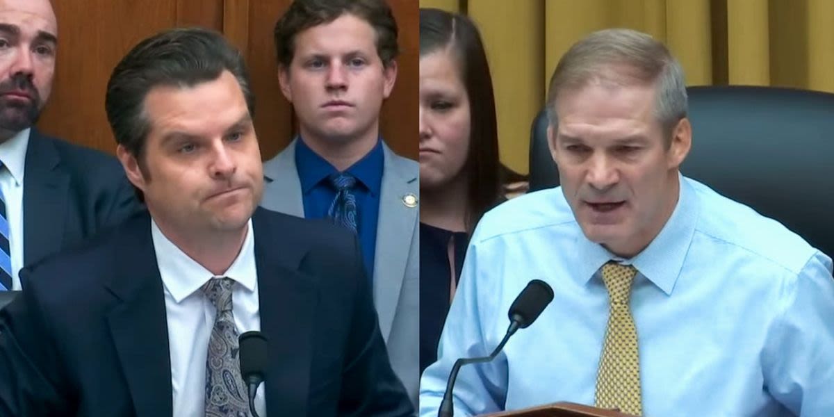 Watch: Jim Jordan takes Matt Gaetz to the woodshed for derailing Trump conviction hearing