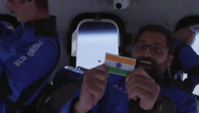 Gopi Thotakura proudly displays Indian flag in space on board Jeff Bezos' Blue Origin. Watch