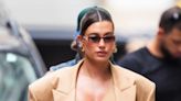 Hailey Bieber's '90s-Inspired Maternity Look Includes Overalls and a Crochet Hat