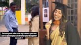 Daughter of security guard in India goes viral for her inspiring graduation story