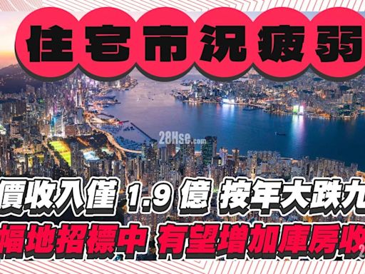 地價收入僅1.9億 按年大跌九成 三幅地皮招標中 有望增加庫房收入