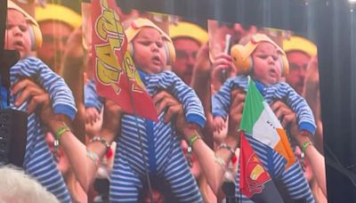 ‘Oh my god, this baby’: 10-week-old steals show at Annie Mac’s Glastonbury set