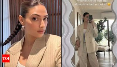 Athiya Shetty steals and alters the hell out of her dad Suneil Shetty's suit, gives boss lady vibes | Hindi Movie News - Times of India