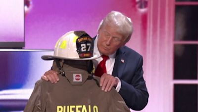 Trump holds moment of silence for firefighter who died at rally
