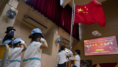 School children sang anthem too softly - Hong Kong