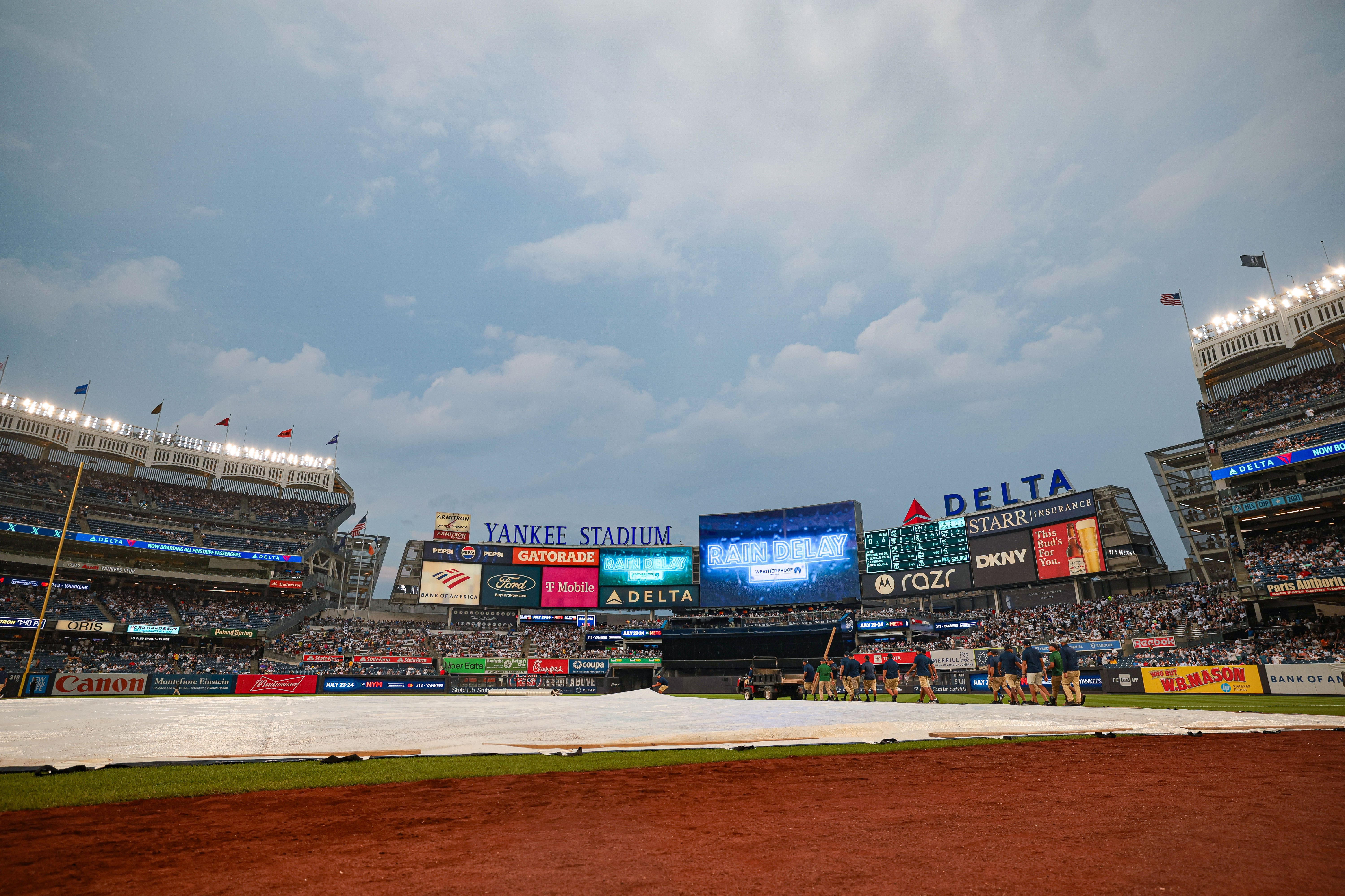 Yankees vs. Rangers game on Friday postponed due to weather, doubleheader scheduled