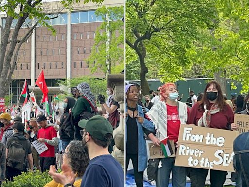 UPenn swarmed by anti-Israel protesters who set up encampments on campus: ‘Source of fear’